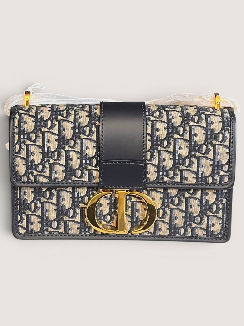 Dior Borsa 30 Montaigne Jacquard Dior Oblique Blu