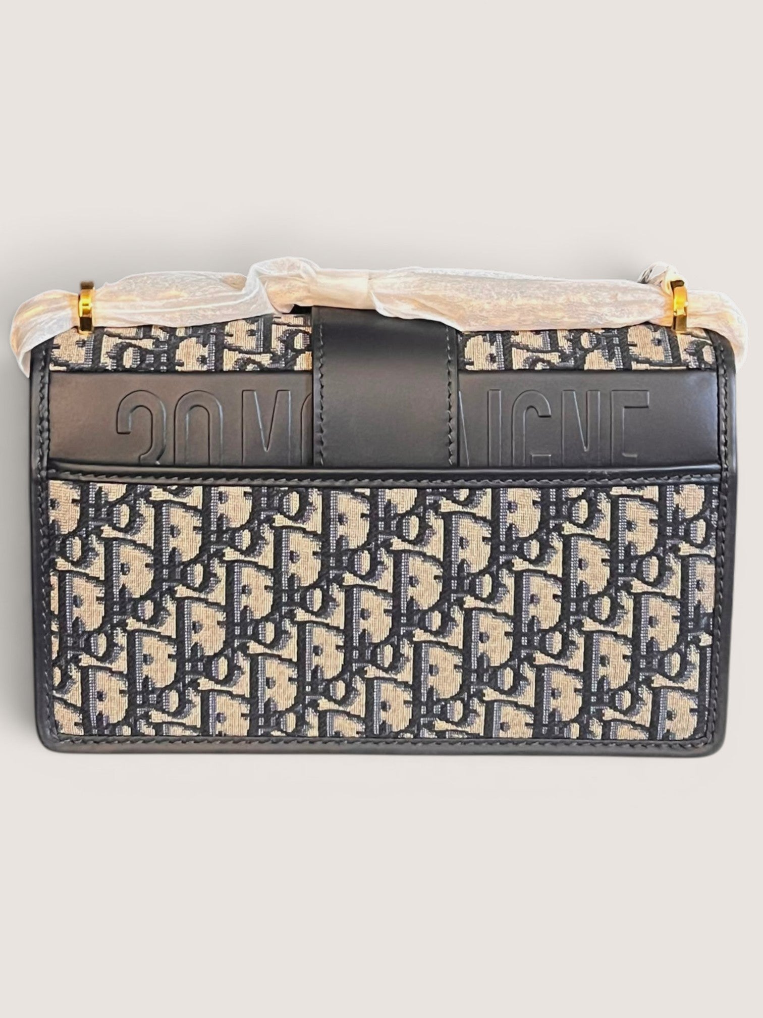 Dior Borsa 30 Montaigne Jacquard Dior Oblique Blu