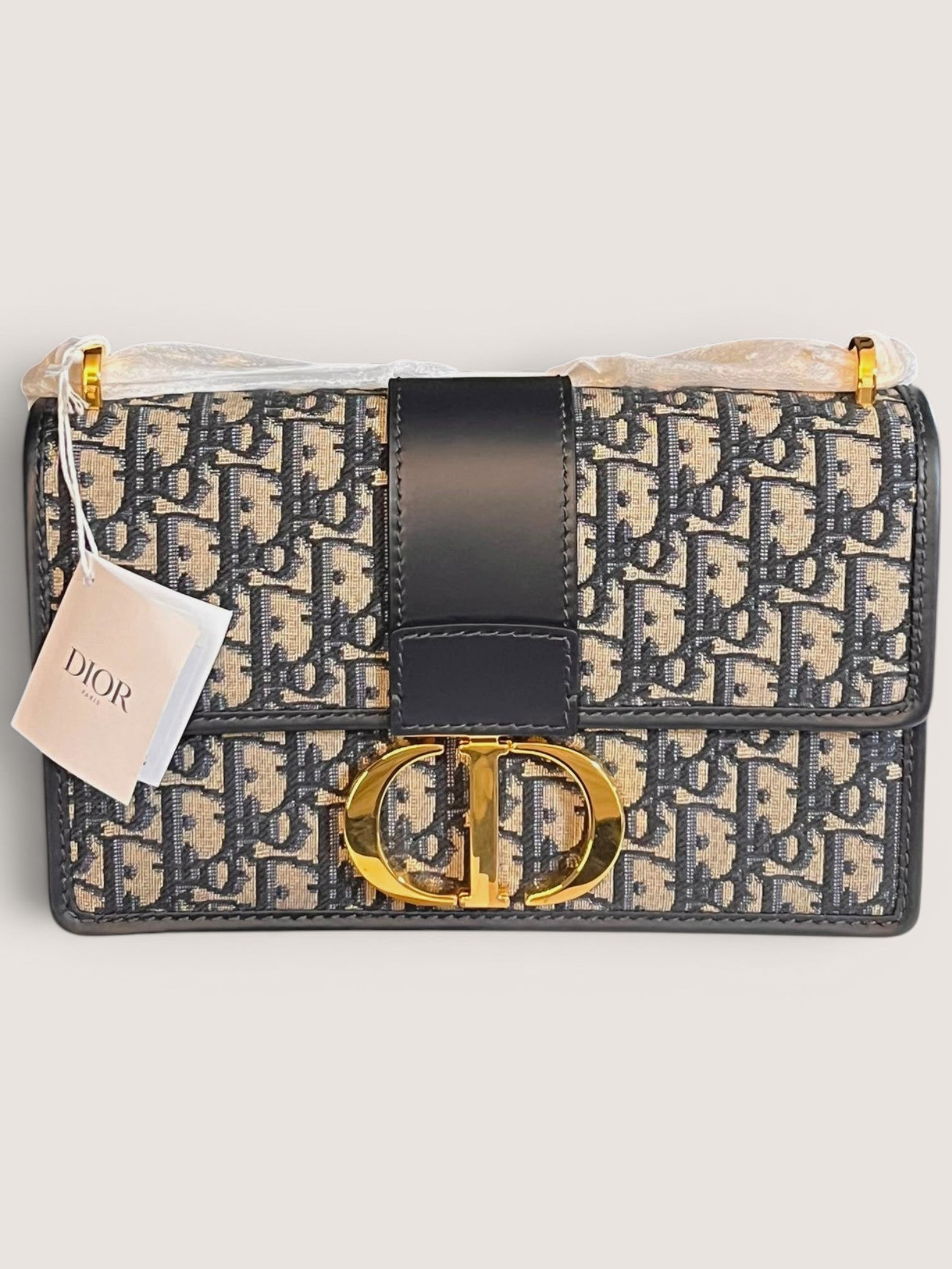 Dior Borsa 30 Montaigne Jacquard Dior Oblique Blu