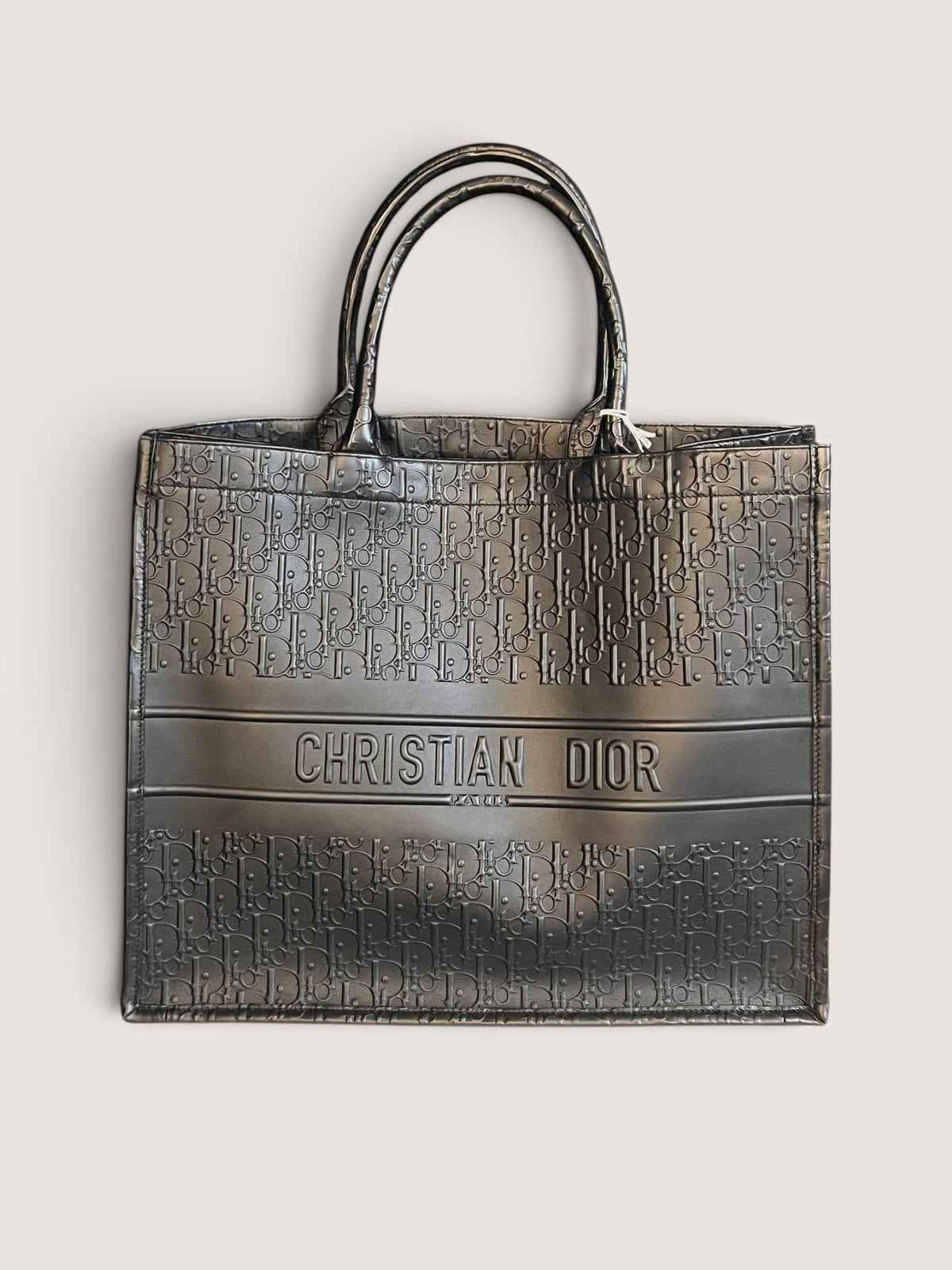 Borsa Dior Book Tote Large in Pelle Oblique Nera