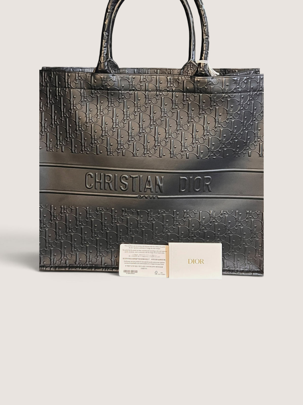 Borsa Dior Book Tote Large in Pelle Oblique Nera