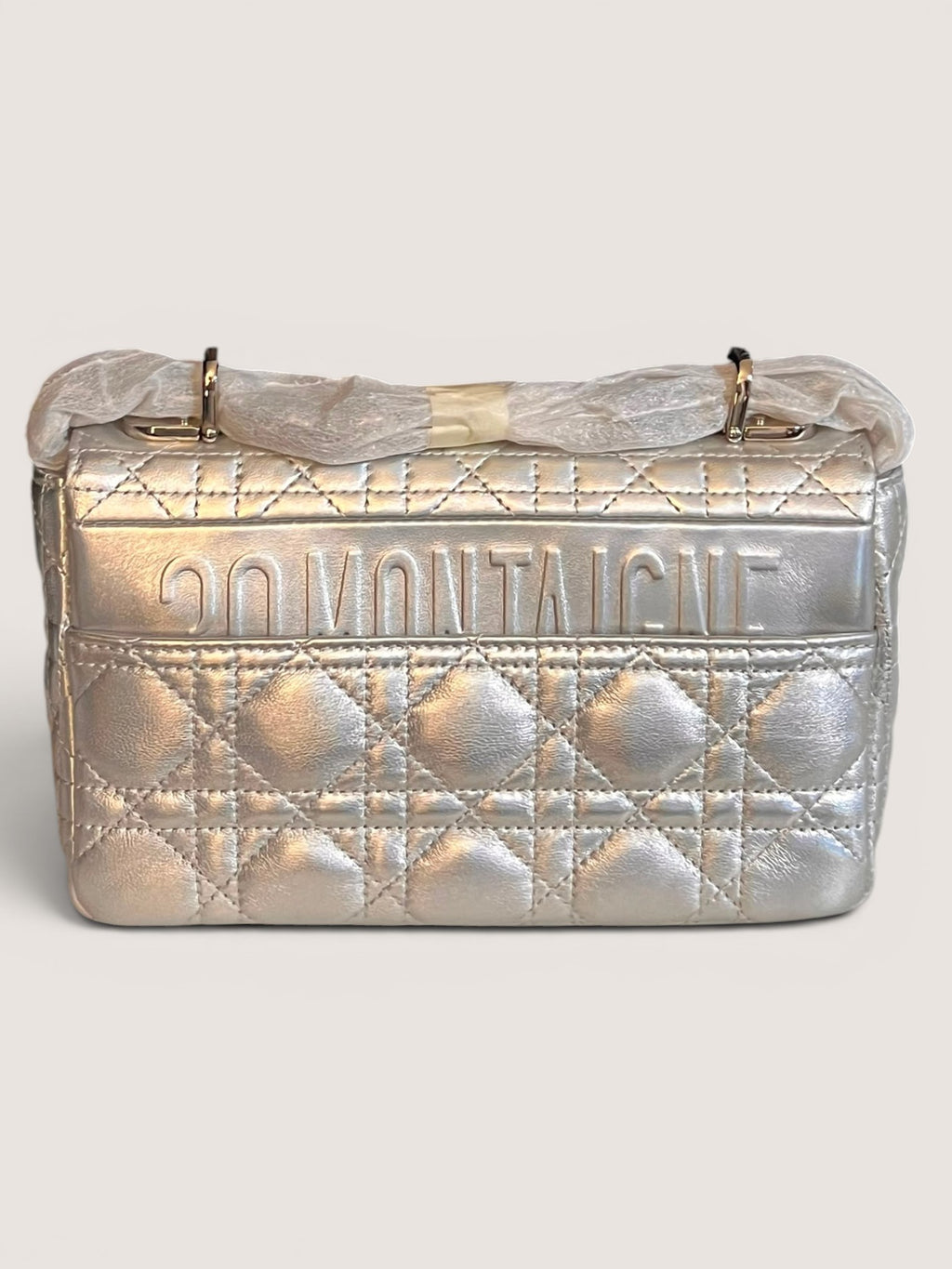 Dior Caro Small – Metallic Silver