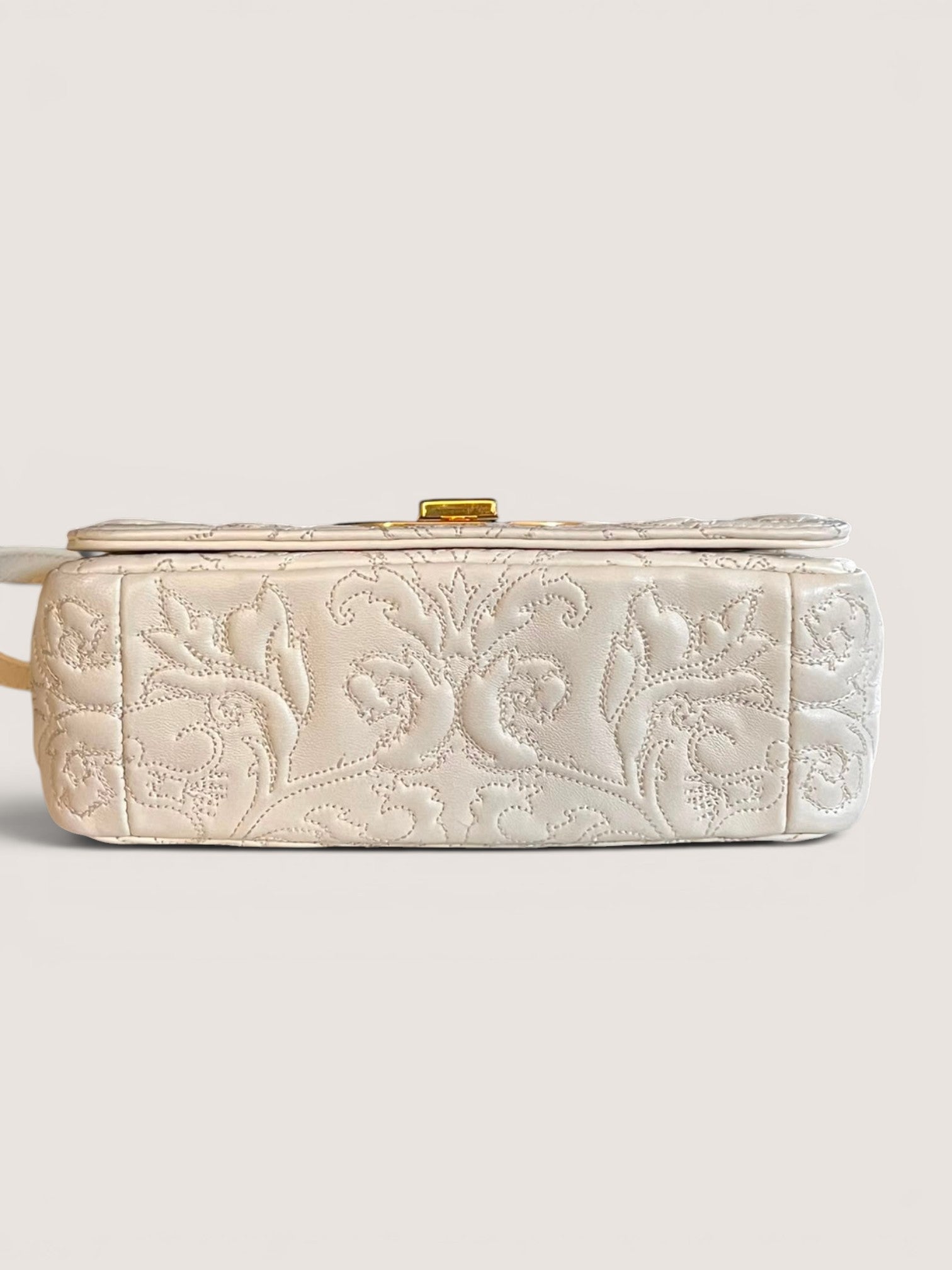 Borsa Dior Caro Small - Edizione Ricamata Bianca