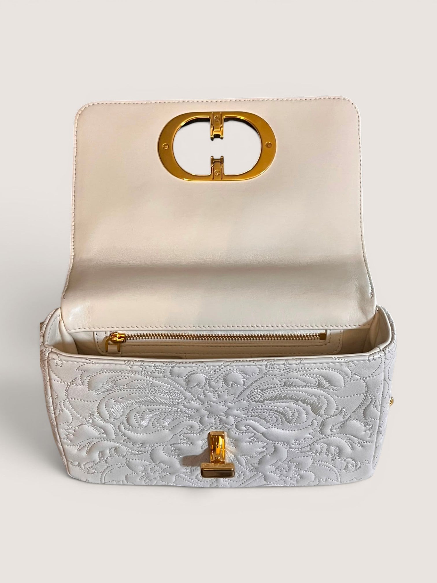 Borsa Dior Caro Small - Edizione Ricamata Bianca